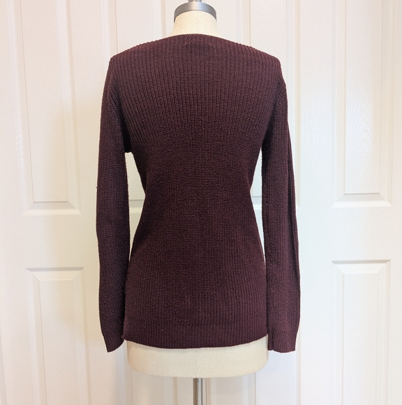Arizona Jean Co. Women's Burgundy Sweater V-neck S - Picture 3 of 4